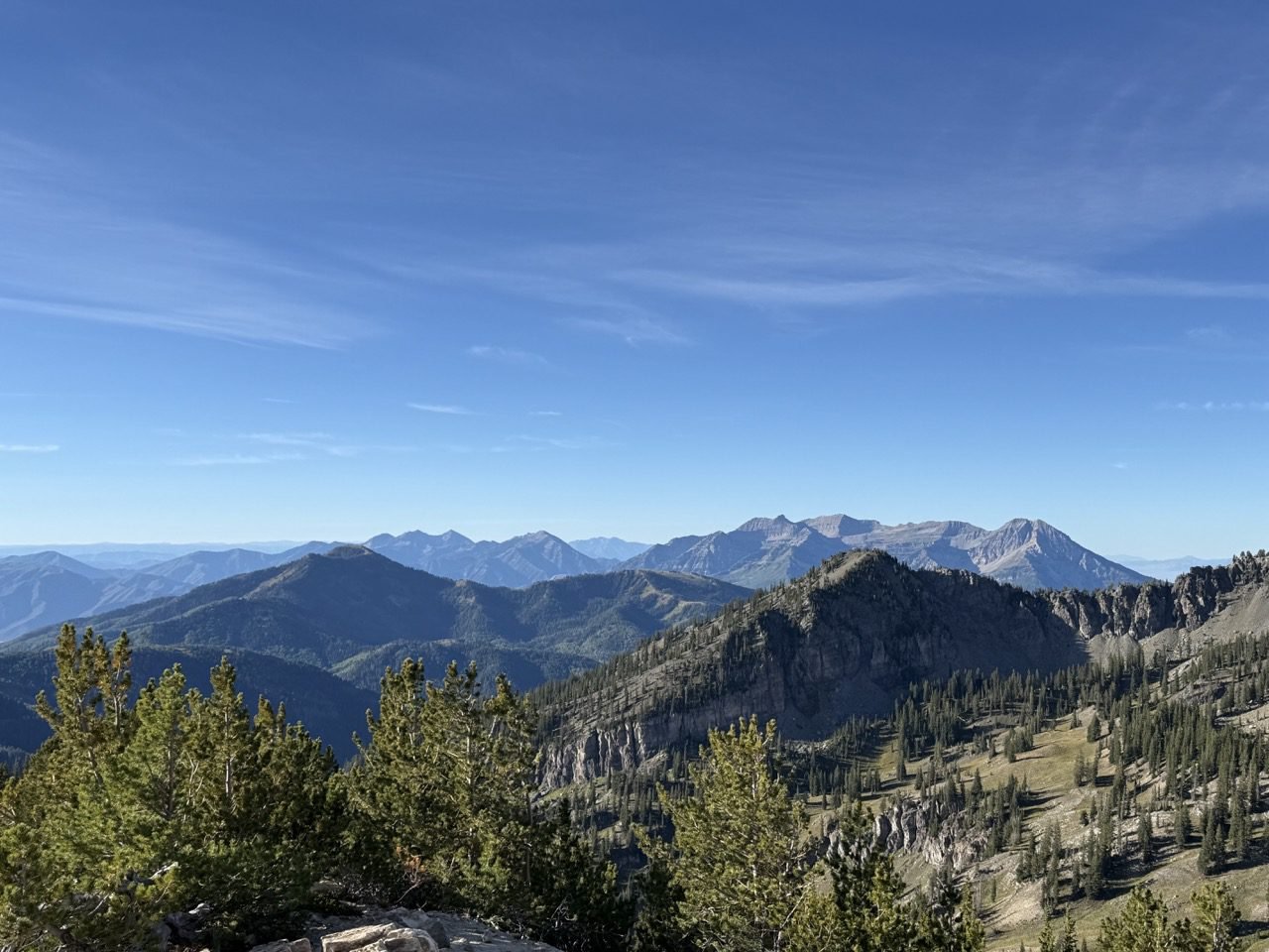 Hiker on a steep Wasatch mountain trail