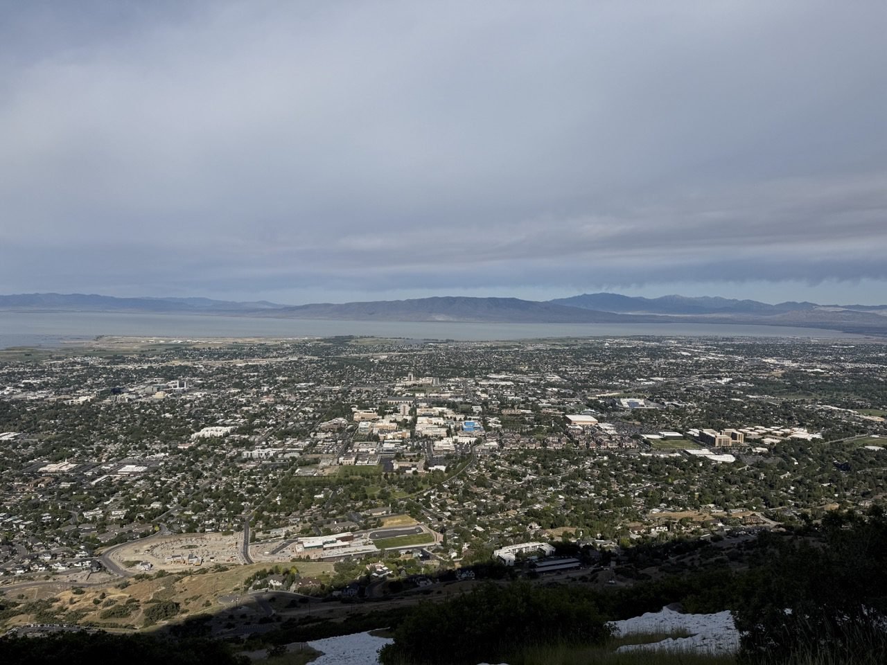 View of Utah Valley from the Y trail above Provo