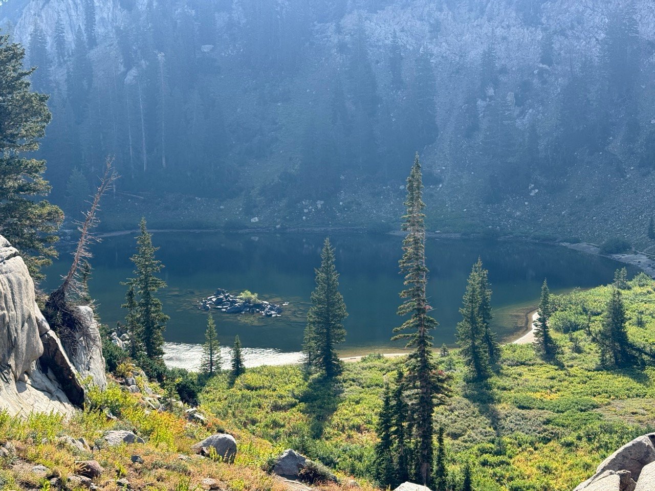 Lake Catherine tucked beneath the ridge above Brighton